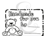 ФП штамп &quot;handmade for you by...&quot; с мишкой