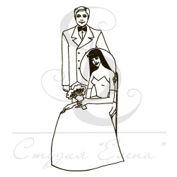 ФП штамп &quot;Пара - жених и сидящая невеста&quot;